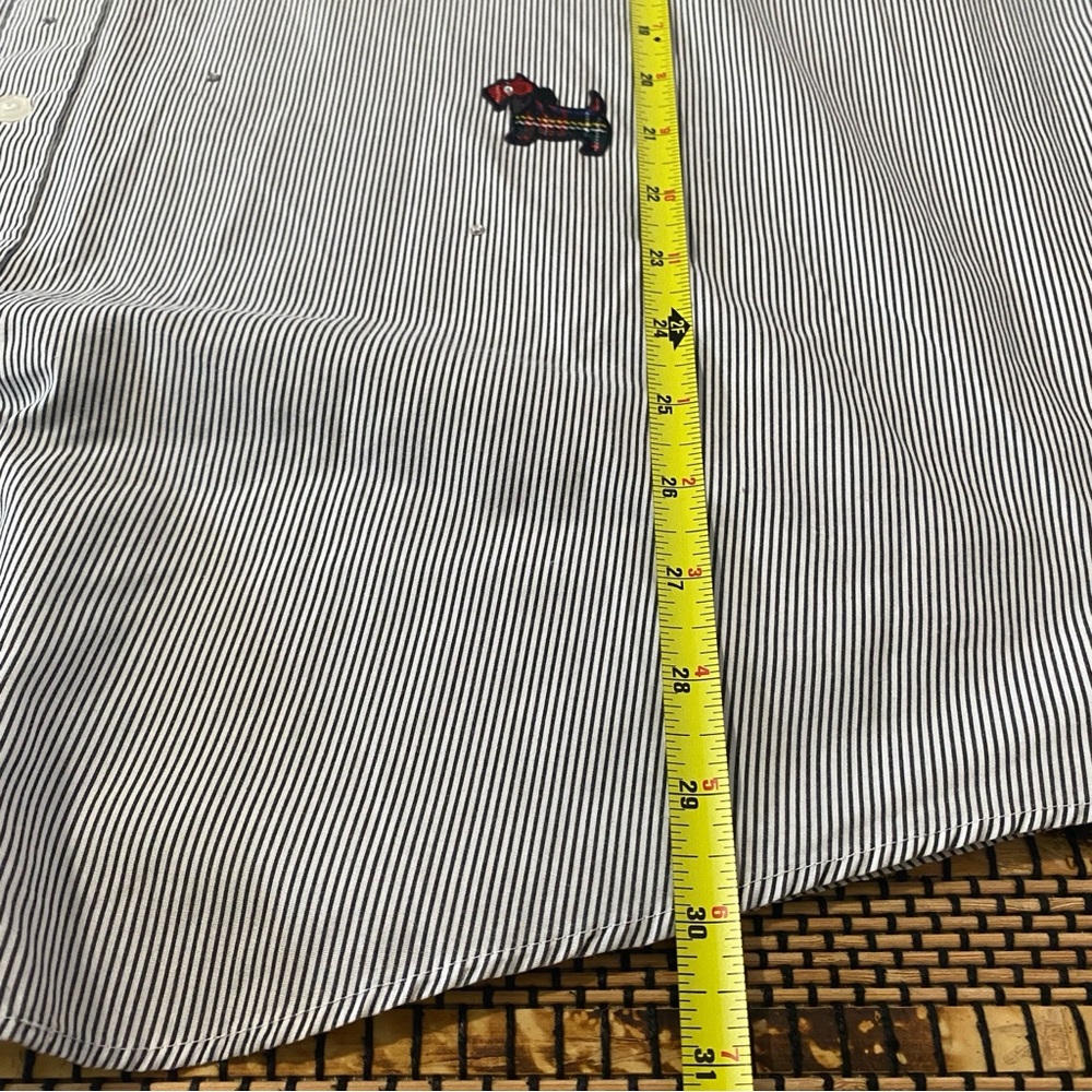 Lysa Jayne Scottie Dog Embroidered Striped‎ Button Shirt Womens 1X Plus - Picture 7 of 7